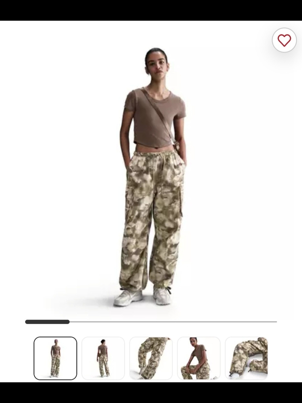 Nike Women's Wide-Leg Camo Cargo Pants - Olive/Tan